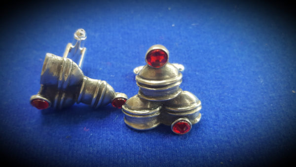 cups and balls pewter and swarovski cufflinks